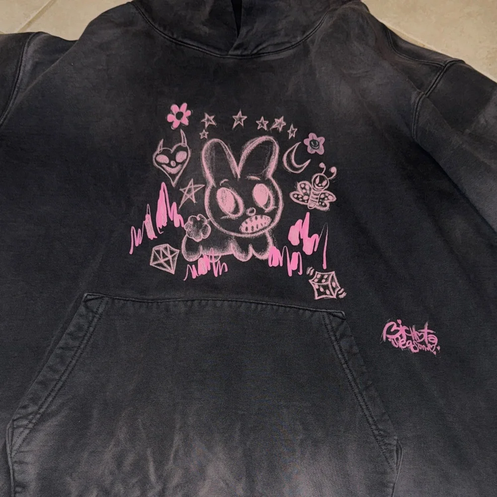 Karol G Bichota Season Bunny Washed Black Hoodie - Picture 2 of 7